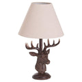 Stag Head Table Lamp With Linen Shade Lighting Hill Interiors 