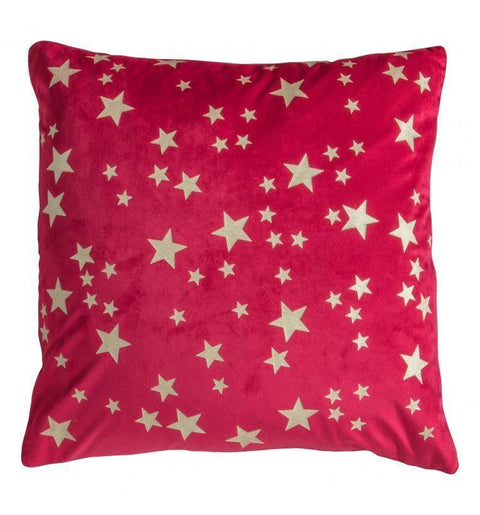Star Metallic Velvet Cushion Red Accessories Regency Studio 