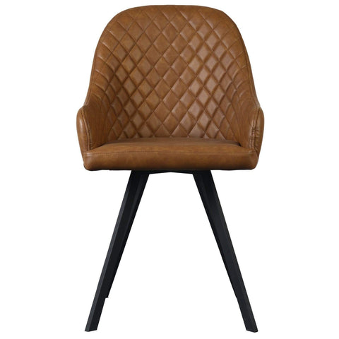 Stockholme Chequered Tan Dining Chair Dining Hill Interiors 