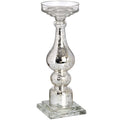 Tall Antique Silver Glass Candle Column Accessories Hill Interiors 