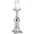 Tall Antique Silver Glass Candle Column Accessories Hill Interiors 