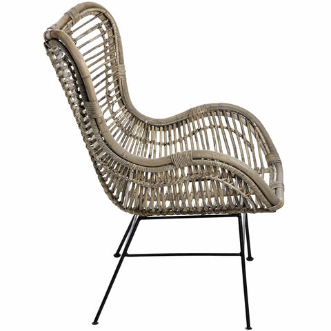 The Bali Collection Full Rattan Wing Chair Living Hill Interiors 