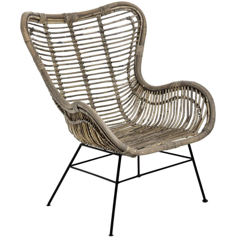 The Bali Collection Full Rattan Wing Chair Living Hill Interiors 