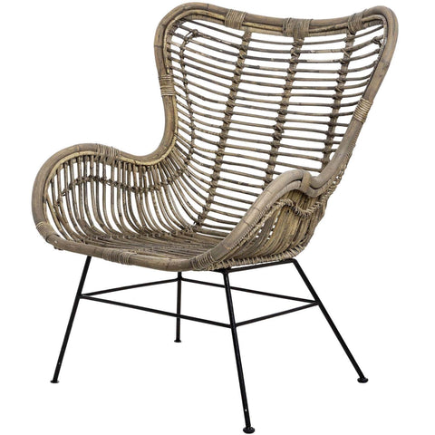 The Bali Collection Full Rattan Wing Chair Living Hill Interiors 