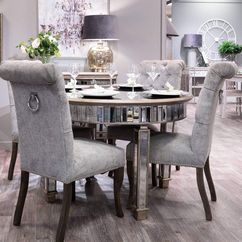 The Belfry Collection Grand Mirrored Dining Table Dining Hill Interiors 