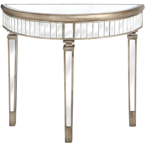 The Belfry Collection Half Moon Mirrored Table Living Hill Interiors 