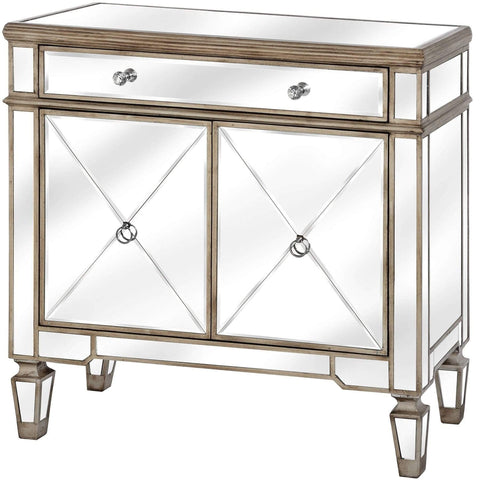 The Belfry Collection One Drawer Two Door Mirrored Cupboard Living Hill Interiors 