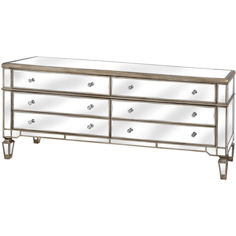 The Belfry Collection Six Drawer Mirrored Chest of Drawers Sleeping Hill Interiors 