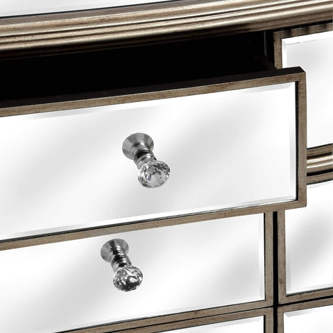 The Belfry Collection Six Drawer Mirrored Chest of Drawers Sleeping Hill Interiors 