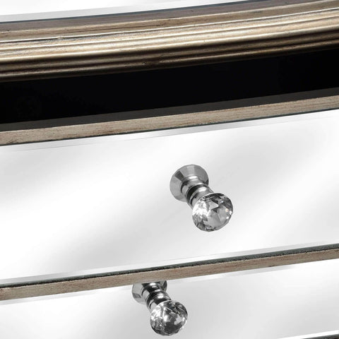 The Belfry Collection Three Drawer Mirrored Bedside Sleeping Hill Interiors 