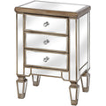 The Belfry Collection Three Drawer Mirrored Bedside Sleeping Hill Interiors 