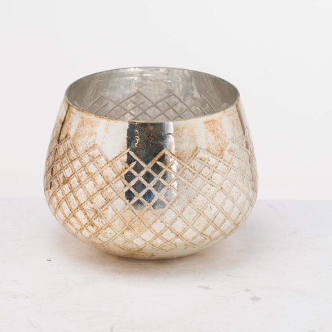 The Noel Collection Large Burnished Patterned Candle Holder Accessories Hill Interiors 