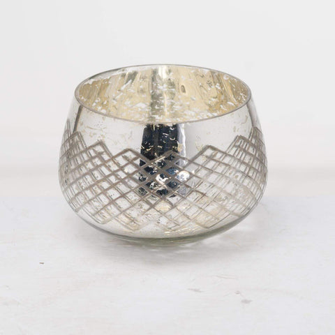 The Noel Collection Large Mercury Patterned Candle Holder Accessories Hill Interiors 