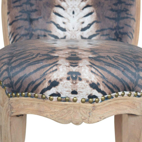 Tiger Printed Studded Chair Living Artisan Furniture 