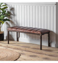 Tiverton Brown Leather Bench Living Regency Studio 