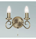 Trafford 2 Wall Light Antique Brass Lighting Regency Studio 