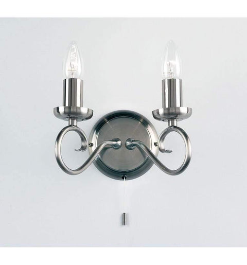 Trafford 2 Wall Light Antique Silver Lighting Regency Studio 