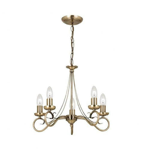 Trafford 5 Pendant Light Antique Brass Lighting Regency Studio 