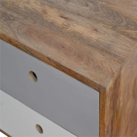 Two Tone Hand Painted Bedside Sleeping Artisan Furniture 