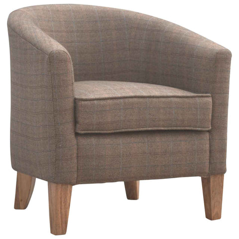 Upholstered Tweed Tub Chair Living Artisan Furniture 