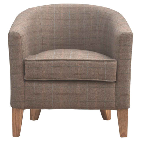 Upholstered Tweed Tub Chair Living Artisan Furniture 