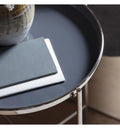 Valetta Side Table Silver Dark Grey Living Regency Studio 