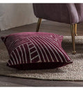 Velvet Linear Geo Cushion Claret Accessories Regency Studio 