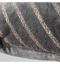 Velvet Linear Geo Cushion Grey Accessories Regency Studio 