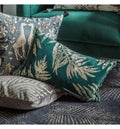 Velvet Metallic Leaves Cushion Teal Accessories Regency Studio 