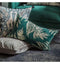 Velvet Metallic Leaves Cushion Teal Accessories Regency Studio 