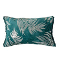 Velvet Metallic Leaves Cushion Teal Accessories Regency Studio 
