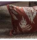 Velvet Metallic Leaves Cushion Terracotta Accessories Regency Studio 