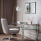 Venosa Swivel Chair Grey Velvet Living Regency Studio 