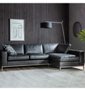 Verona Corner Chaise Black Leather Living Regency Studio 