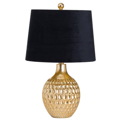 Vincent Gold Base Table Lamp With Black Velvet Shade Lighting Hill Interiors 