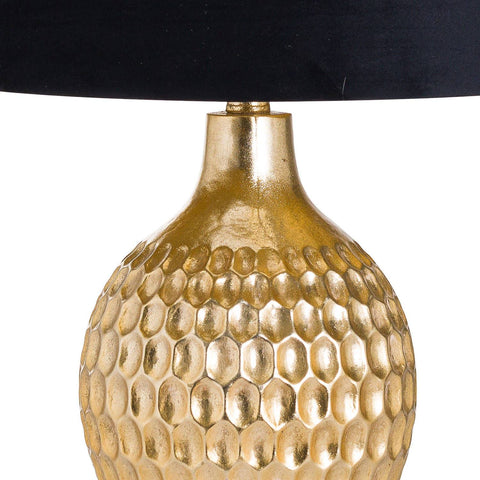 Vincent Gold Base Table Lamp With Black Velvet Shade Lighting Hill Interiors 