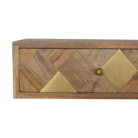 Wall Mounted Brass Inlay Bedside Sleeping Artisan Furniture 