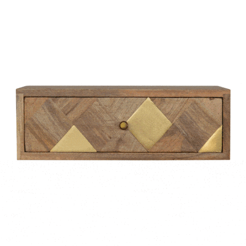 Wall Mounted Brass Inlay Bedside Sleeping Artisan Furniture 