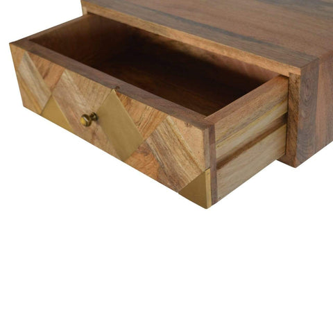 Wall Mounted Brass Inlay Bedside Sleeping Artisan Furniture 