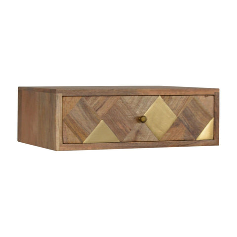 Wall Mounted Brass Inlay Bedside Sleeping Artisan Furniture 