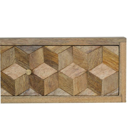 Wall Mounted Cube Carved Bedside Sleeping Artisan Furniture 