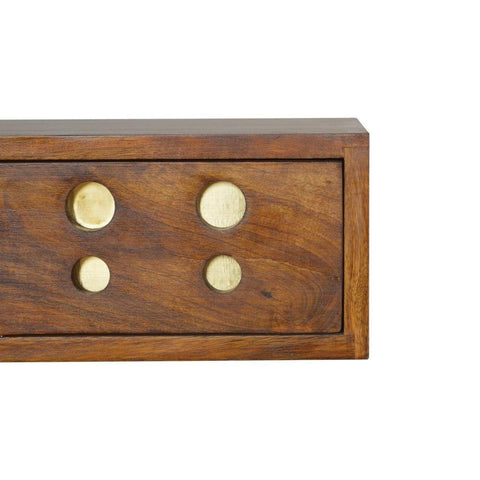 Wall Mounted Cut out Brass Inlay Bedside Sleeping Artisan Furniture 