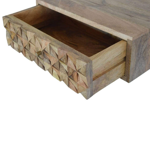Wall Mounted Diamond Carved Bedside Sleeping Artisan Furniture 