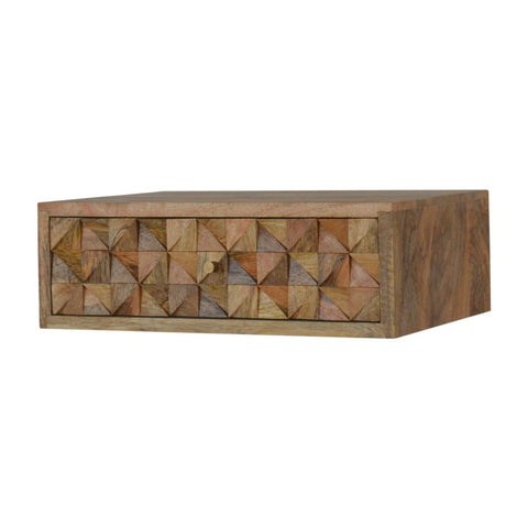 Wall Mounted Diamond Carved Bedside Sleeping Artisan Furniture 