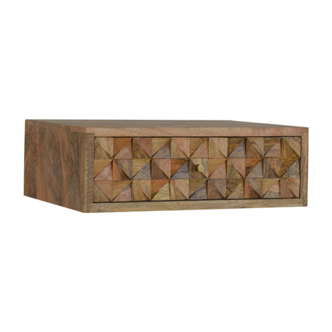 Wall Mounted Diamond Carved Bedside Sleeping Artisan Furniture 