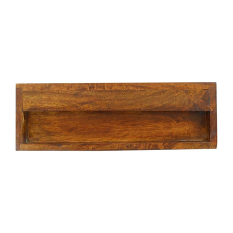 Wall Mounted Gold Art Pattern Chestnut Bedside Sleeping Artisan Furniture 