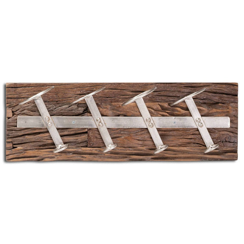 Wall Mounted Reclaimed Timber 4 Bottle Wine Rack Dining Hill Interiors 