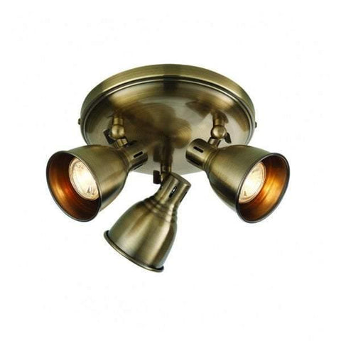 Westbury 3 Round Ceiling Light Antique Brass Lighting Regency Studio 