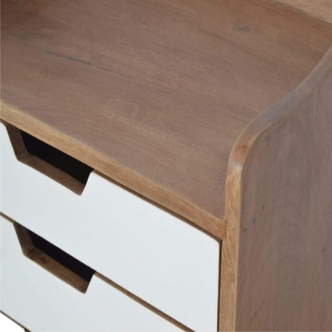 White Painted Bedside Sleeping Artisan Furniture 