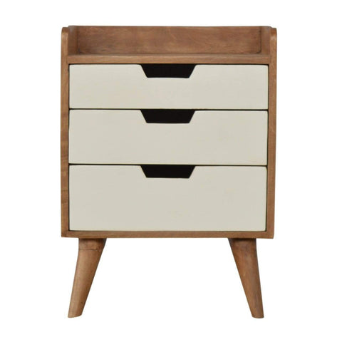 White Painted Bedside Sleeping Artisan Furniture 